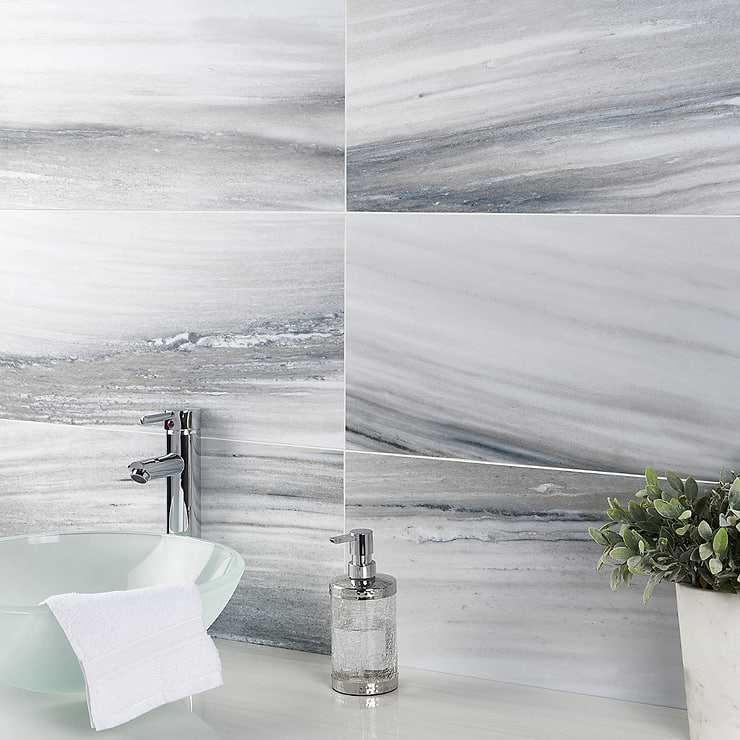 Everest Blue 12x24 Matte Porcelain Tile; in Blue Porcelain; for Backsplash, Floor Tile, Kitchen Floor, Kitchen Wall, Wall Tile, Bathroom Floor, Bathroom Wall, Shower Wall, Shower Floor, Commercial Floor; in Style Ideas Contemporary, Craftsman, Industrial, Transitional; released 2023; new, trends