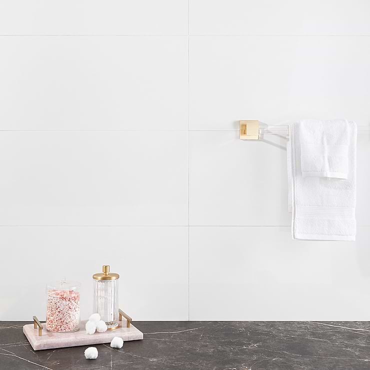 Basic White 12x24 Polished Ceramic Subway Wall Tile