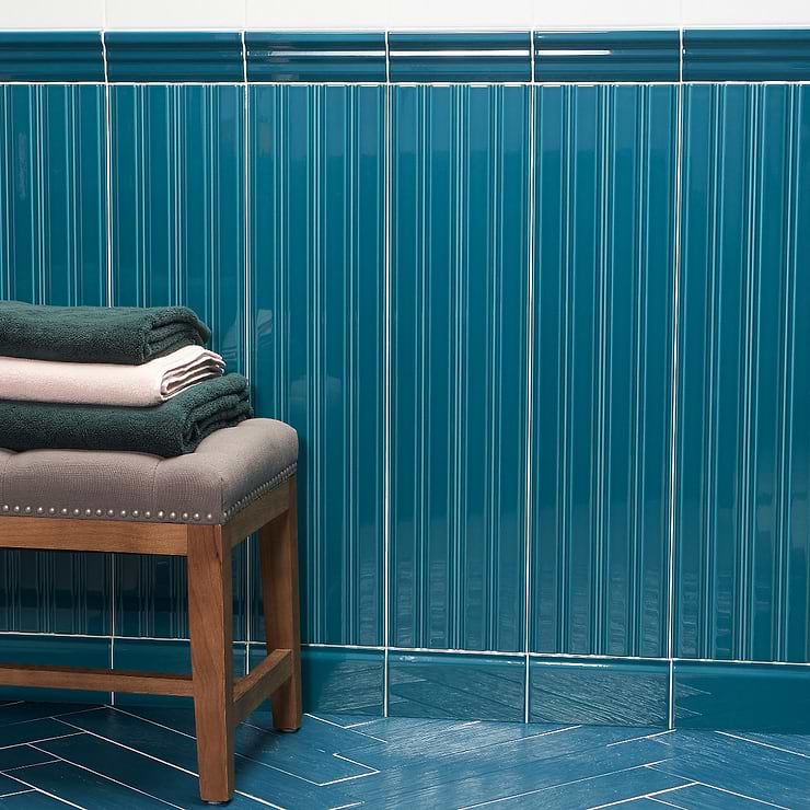 Vivir Avocado 3x8 Polished Ceramic Chair Rail Liner 