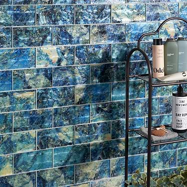 Gem Azul Blue 4x9 Polished Glass Subway Tile