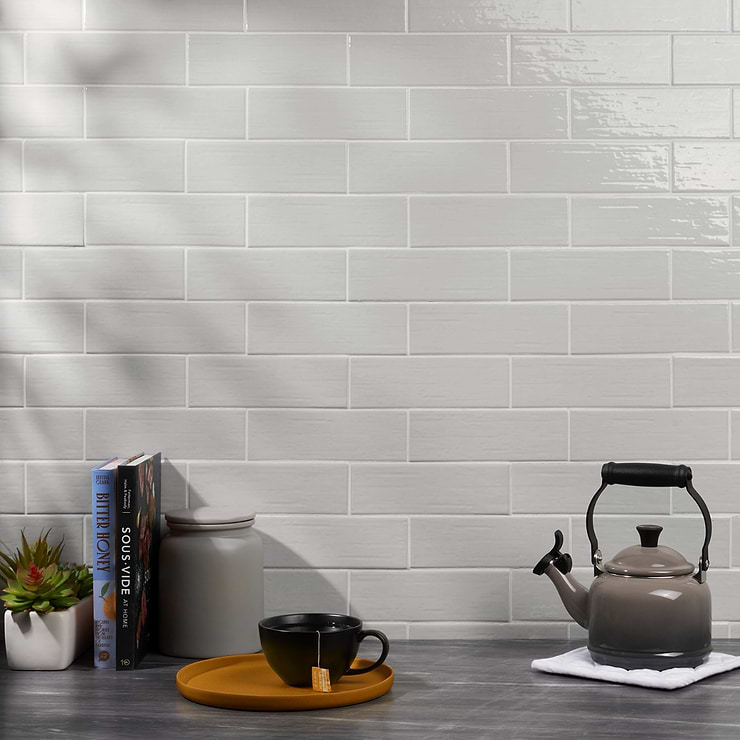 Kiln Silver 3x9 Polished Porcelain Subway Tile