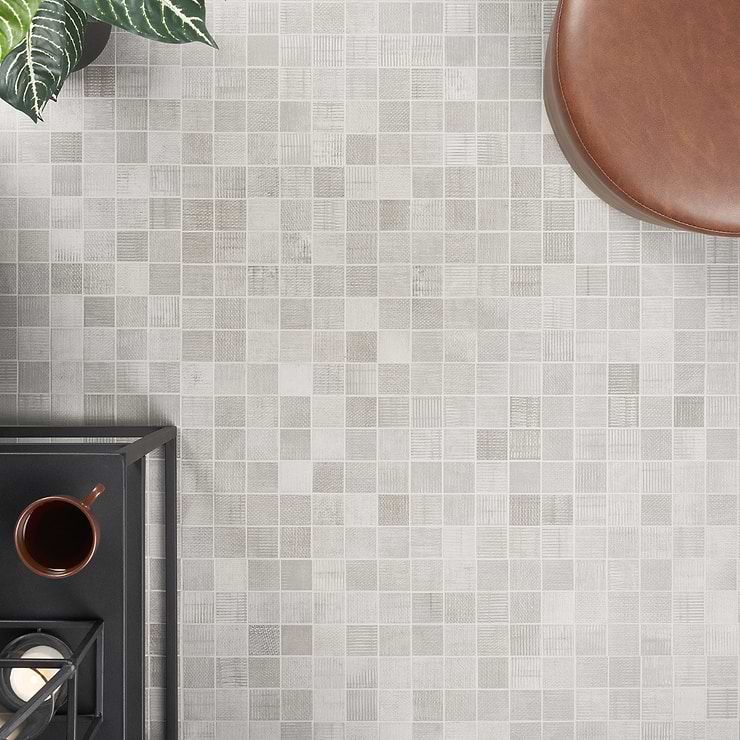 Ristretto Smoke Gray 2X2 Matte Porcelain Mosaic; in Porcelain; for Backsplash, Floor Tile, Kitchen Floor, Kitchen Wall, Wall Tile, Bathroom Floor, Bathroom Wall, Shower Wall, Shower Floor, Outdoor Floor, Outdoor Wall, Commercial Floor; in Style Ideas Craftsman, Industrial, Transitional
