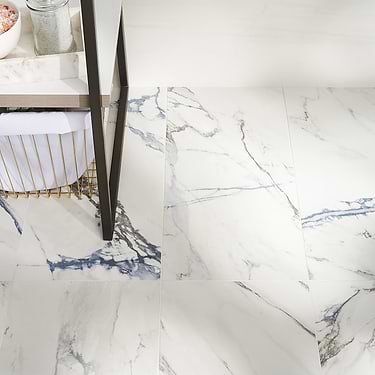 Calacatta Azur White 12x24 Matte Porcelain Tile