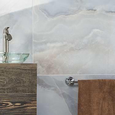 Jewel Onyx Pearl Sky Polished Porcelain Tile - Sample