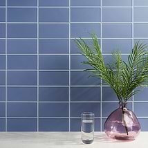 Stacy Garcia Maddox Frame Azul 4x8 Matte Ceramic Subway Wall Tile