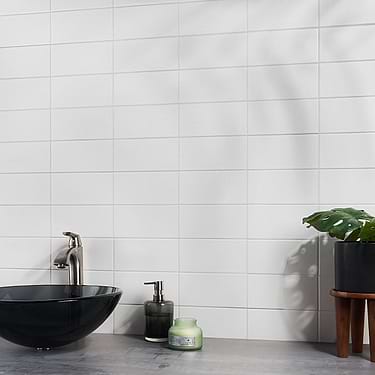 Maddox White 4X8 Matte Ceramic Subway Tile by Stacy Garcia
