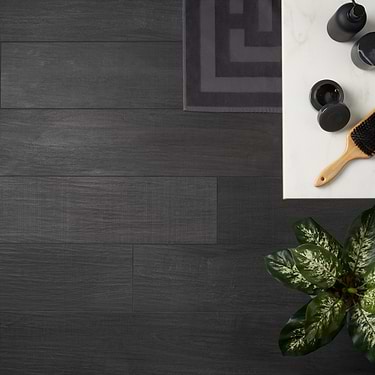 Kenridge Black 8x48 Matte Porcelain Wood Look Tile  - Sample