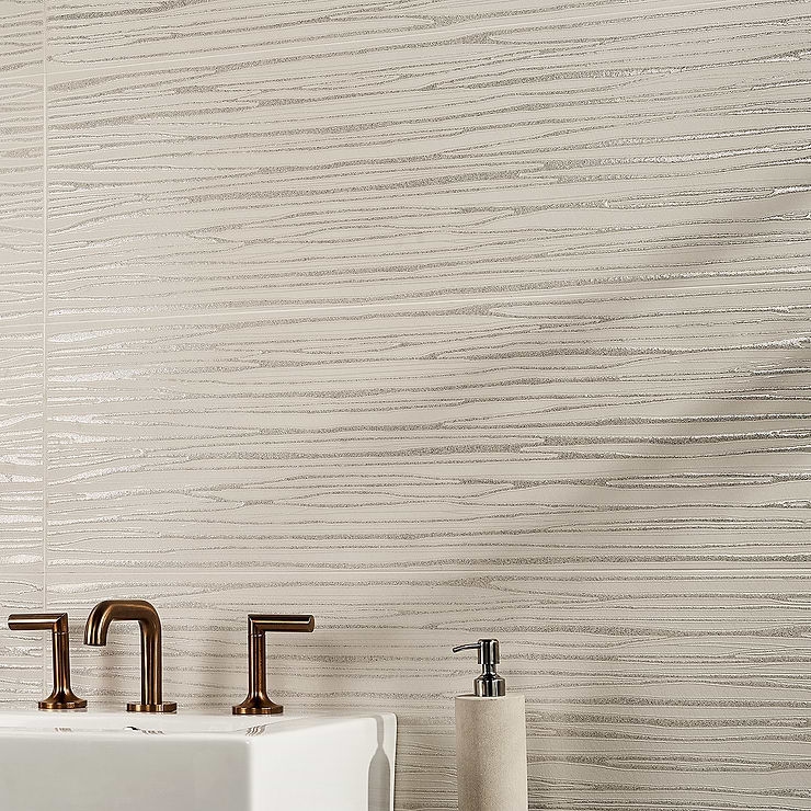 Halo Textured Rivulet Pearl Beige 11x40 Ceramic Tile