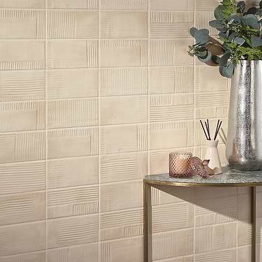 Comb Deco Warm White 4X8 Matte Ceramic Tile - Sample