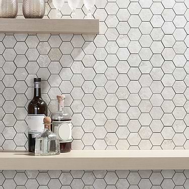 Portrait Ivory Beige 2" Hexagon Matte Porcelain Mosaic