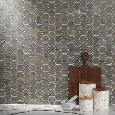 Portrait Sage Gray 2" Hex Matte Porcelain Mosaic  - Sample