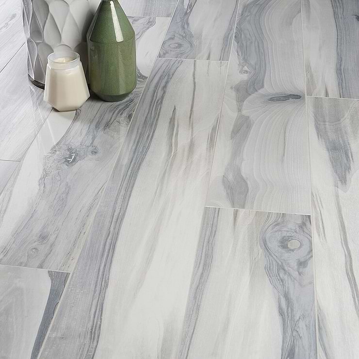 Brazilian Coyote Gray 8x48 Wood Look Polished Porcelain Tile; in Gray Porcelain; for Backsplash, Floor Tile, Kitchen Floor, Kitchen Wall, Wall Tile, Bathroom Floor, Bathroom Wall, Shower Wall, Outdoor Wall, Commercial Floor; in Style Ideas Farmhouse, Modern, Traditional