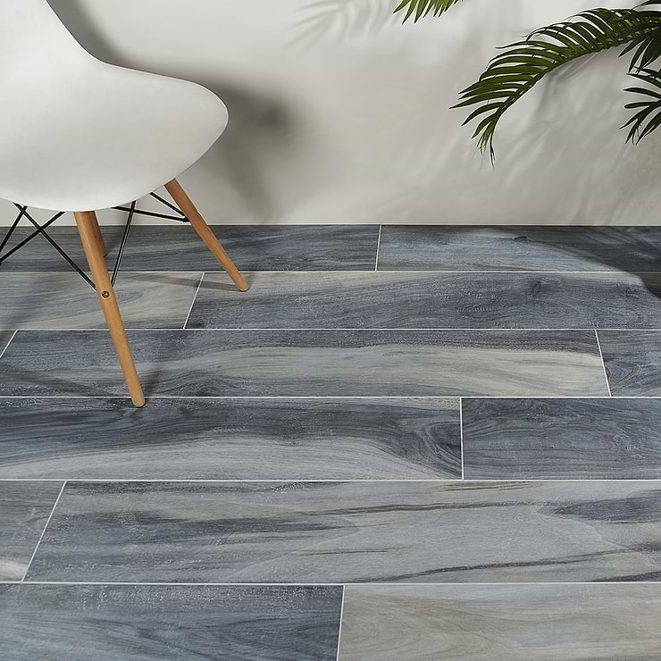 Brazilian Tiger Blue 8x48 Matte Porcelain Wood Look Tile