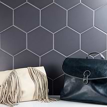 Exagoni Puro Dark Gray 6x7 Hexagon Grafito Matte Ceramic Wall Tile