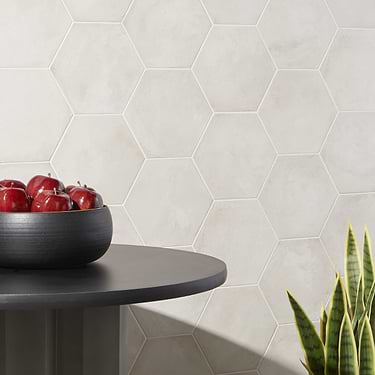 Ava Bianco White 8" Hexagon Matte Porcelain Tile - Sample