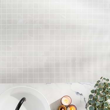 DreamStone Aztec Onyx Bianco White 2x2 Matte Porcelain Mosaic