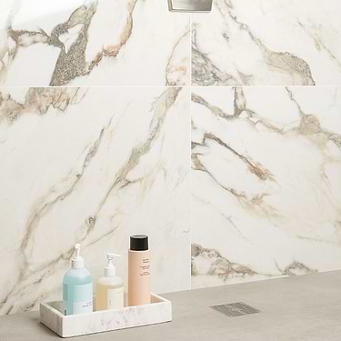 DreamStone Calacatta Rustico 12x24 Polished Porcelain Tile - Sample