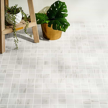 dreamstone Dolomite Snow White 2x2 Matte Porcelain Mosaic