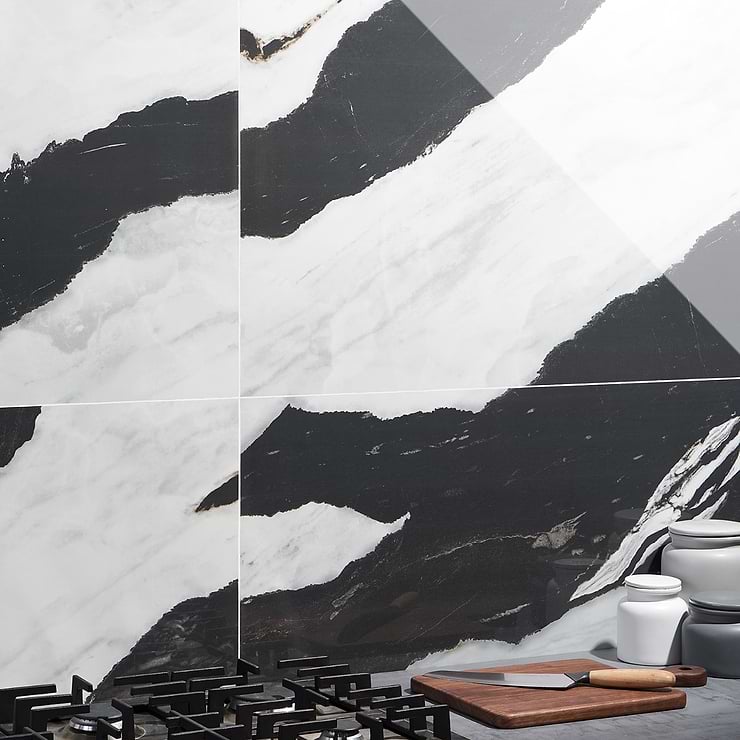 DreamStone Panda White 24x48 Polished Porcelain Tile