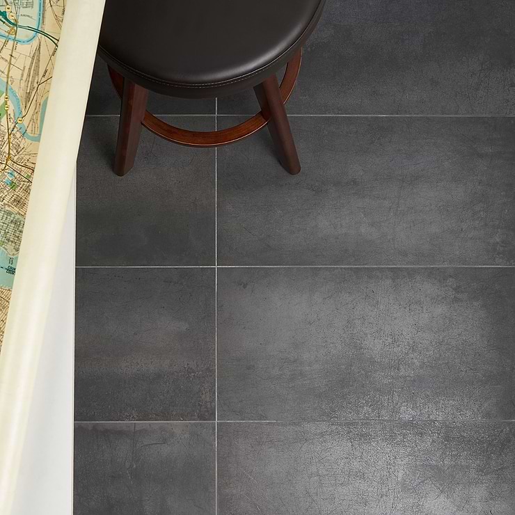 Bond Venom Charcoal Black 12x24 Matte Porcelain; in Black Charcoal Porcelain; for Backsplash, Bathroom Floor, Bathroom Wall, Commercial Floor, Floor Tile, Kitchen Floor, Kitchen Wall, Outdoor Floor, Outdoor Wall, Pool Tile, Shower Floor, Shower Wall, Wall Tile; in Style Ideas Classic, Contemporary, Industrial, Mid Century, Modern, Traditional, Transitional; released 2024; new, trends