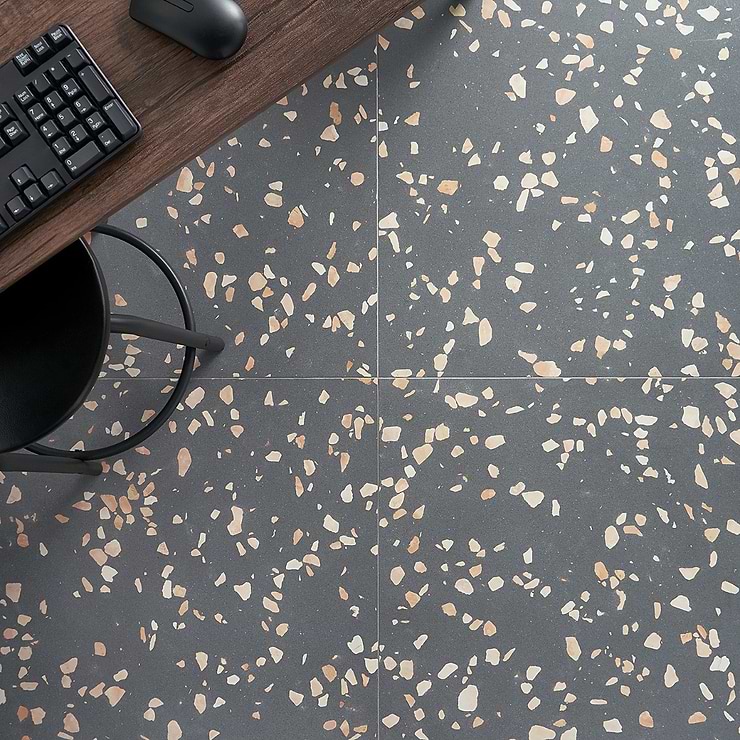 Terrazzo Italy Dolce Grande Gray 24x24 Honed Terrazzo Tile