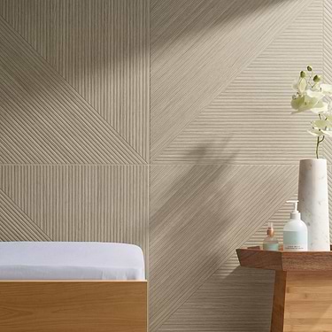 Enso Oak Beige 24x48 Ribbed Matte Porcelain Tile