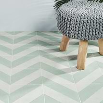 Auteur Diagonals Chevron Sage Green 9x9  Matte Porcelain Tile