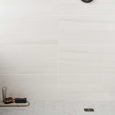 Minera Dolomite Warm White 12x24 Polished Porcelain Tile