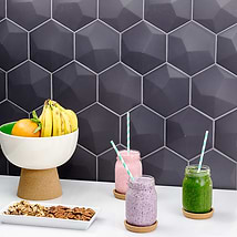 Exagoni Dimension Dark Gray 6x7 3D Hexagon Grafito Matte Ceramic Wall Tile