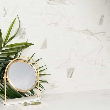 Versilia Statuario White 3X12 Polished Porcelain Suwbay Tile