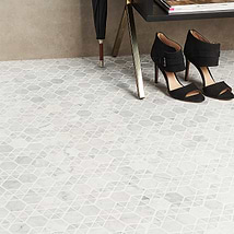 Aspekt Carrara Hexagon White Marble Honed Mosaic Tile