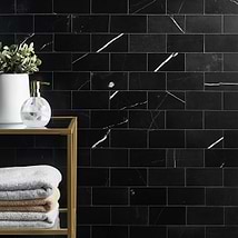 Nero Marquina 3x6 Honed Marble Subway Tile