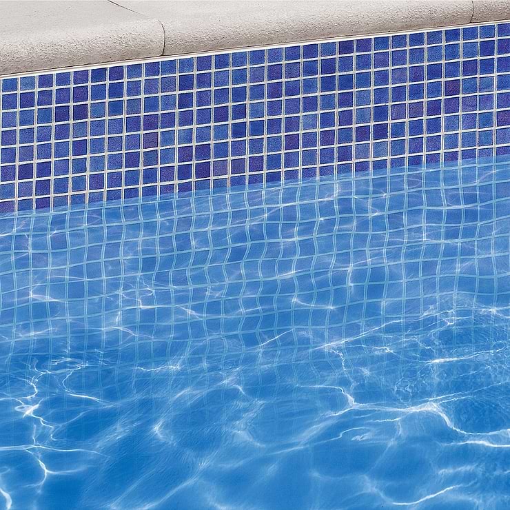 Swim Blue Lagoon 1x1 Glass Polished Mosaic Tile