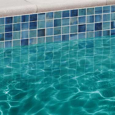 Swim Barrier Reef Blue 2x2 Polished Glass Mosaic
