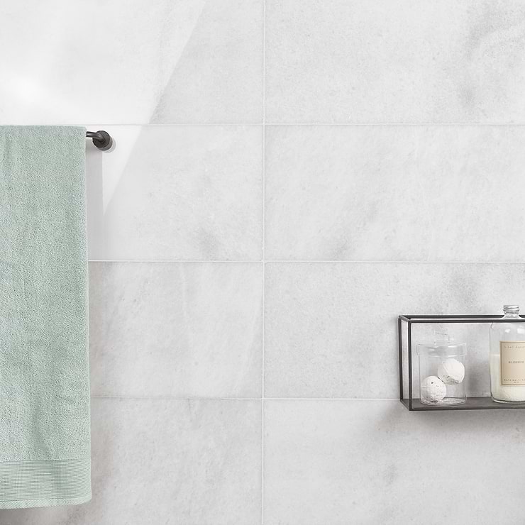 Biarritz White 12x24 Polished Marble Tile; in White Marble; for Backsplash, Floor Tile, Kitchen Floor, Kitchen Wall, Wall Tile, Bathroom Floor, Bathroom Wall, Shower Wall, Outdoor Floor, Outdoor Wall, Commercial Floor; in Style Ideas Classic, Contemporary, Modern, Traditional, Transitional