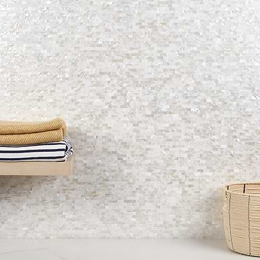 Mother of Pearl LPS Mother of Pearl Brick Seamless Peel & Stick Polished Mosaic Tile - Sample