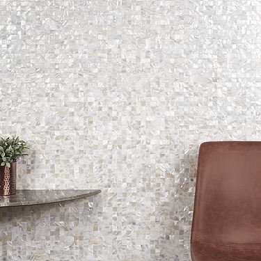 Mother of Pearl LPS Mother of Pearl Square Seamless Peel & Stick Polished Mosaic Tile - Sample