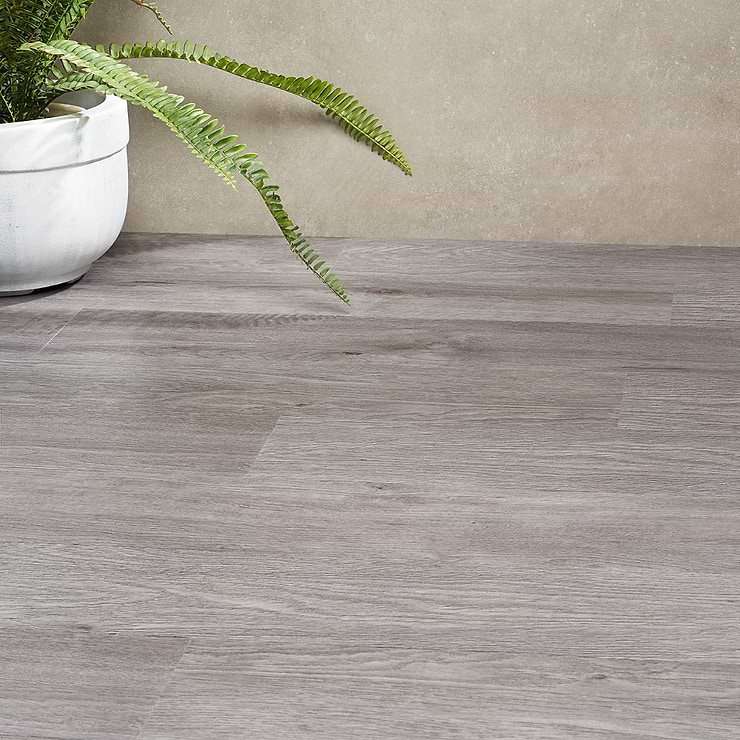Katone Ash Gray Glue Down 6x48 Luxury Vinyl Plank; in Gray Luxury Vinyl; for Bathroom Floor, Commercial Floor, Floor Tile, Kitchen Floor; in Style Ideas Classic, Contemporary, Cottage, Industrial, Mid Century, Modern, Traditional, Transitional
