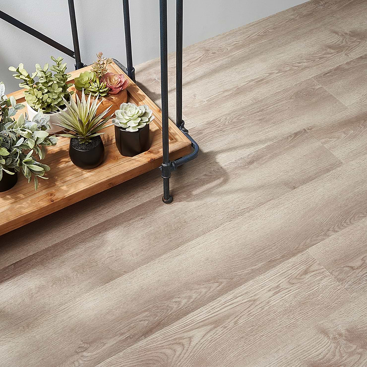 Katone Blanched Brown Glue Down 6x48 Luxury Vinyl Plank; in Brown Luxury Vinyl; for Bathroom Floor, Commercial Floor, Floor Tile, Kitchen Floor; in Style Ideas Classic, Contemporary, Cottage, Industrial, Mid Century, Modern, Traditional, Transitional