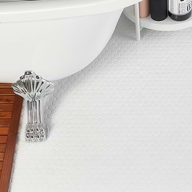 Eden White 1" Hexagon Matte Porcelain Mosaic