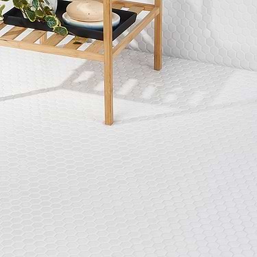 Eden White 1" Hexagon Polished Porcelain Mosaic