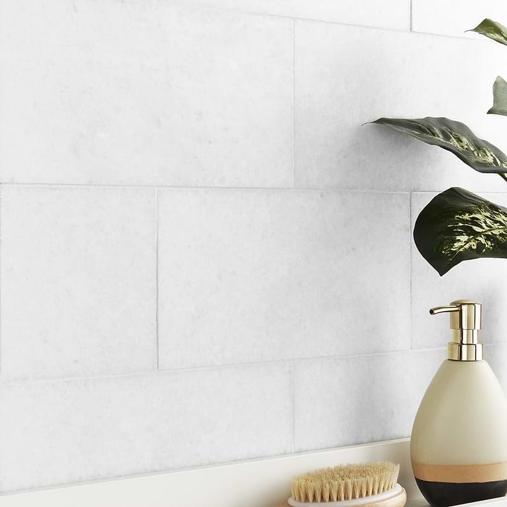 Snow White 6x12 Honed Marble Tile