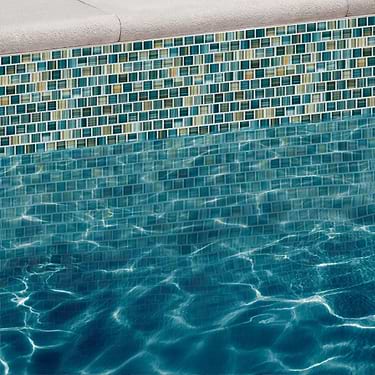 Watercolors Turquoise 1x1 Glazed Glass Mosaic