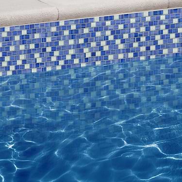 Watercolors Polaris Blue 1x1 Glazed Glass Mosaic