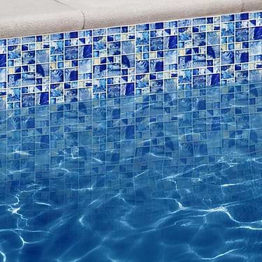 Watercolors Lorna Blue Glazed Glass Mosaic