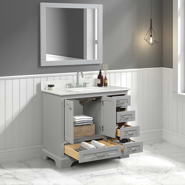 Glendale 36'' Gray Vanity And Marble Counter