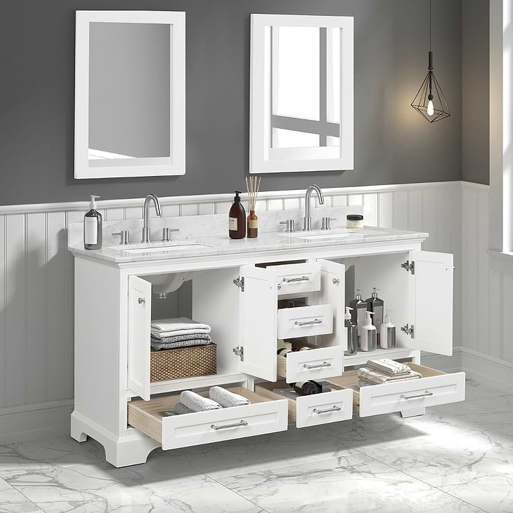 Glendale 60'' White Vanity And Marble Counter