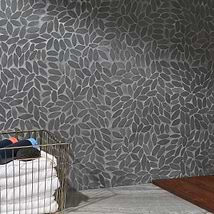 Nature Flower Lava Black Pebble Honed Mosaic Tile