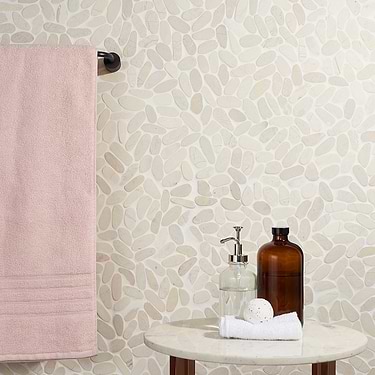 Nature Oval Lovina White Honed Natural Stone Mosaic