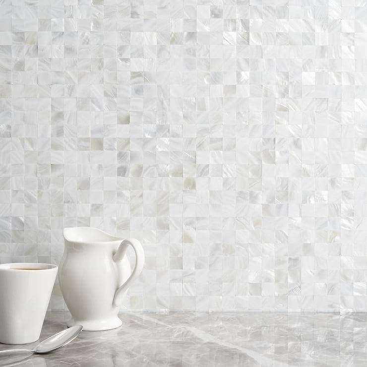 Pearl Liner in Glossy White  SAMPLE - Julep Tile Company
